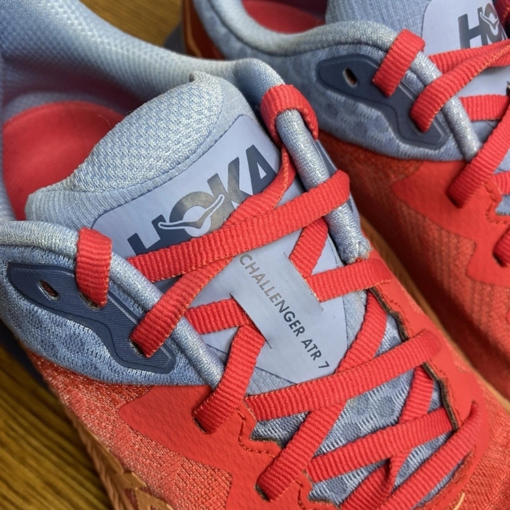 Hoka Women's Red and Light Blue Athletic Shoes - Picture 8 of 15